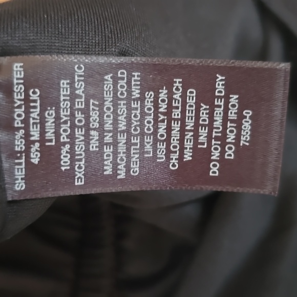 WORTHINGTON WOMEN'S CRISS-CROSS LONG SLEEVE BLACK & SILVER BLOUSE  PETITE SMALL - Picture 16 of 17